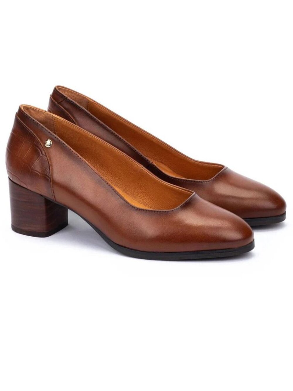 PIKOLINOS Calafat Pumps Mid Heel Shoes Size 39 8.5 Brown Leather Comfort NEW